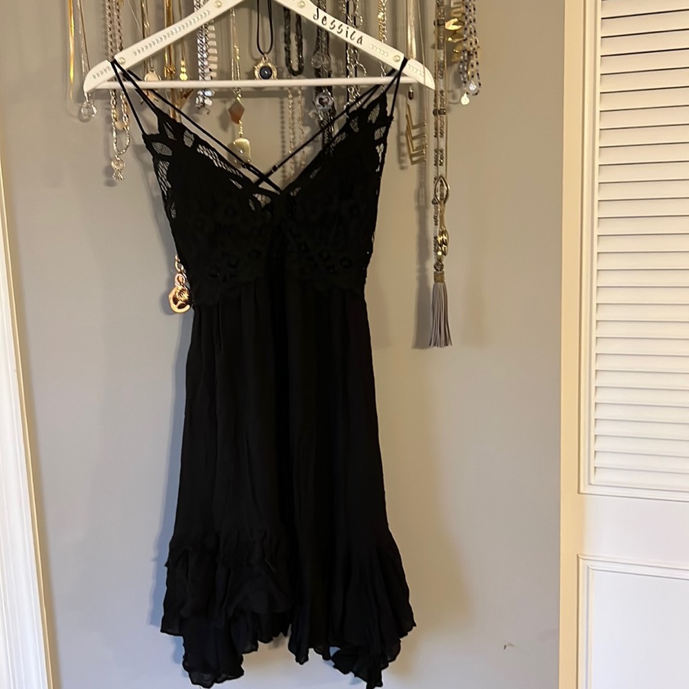 Black free people Adella slip dress